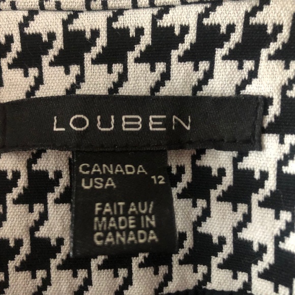 Louben Women's Size 12 Houndstooth Zippered Jacket - Picture 2 of 4